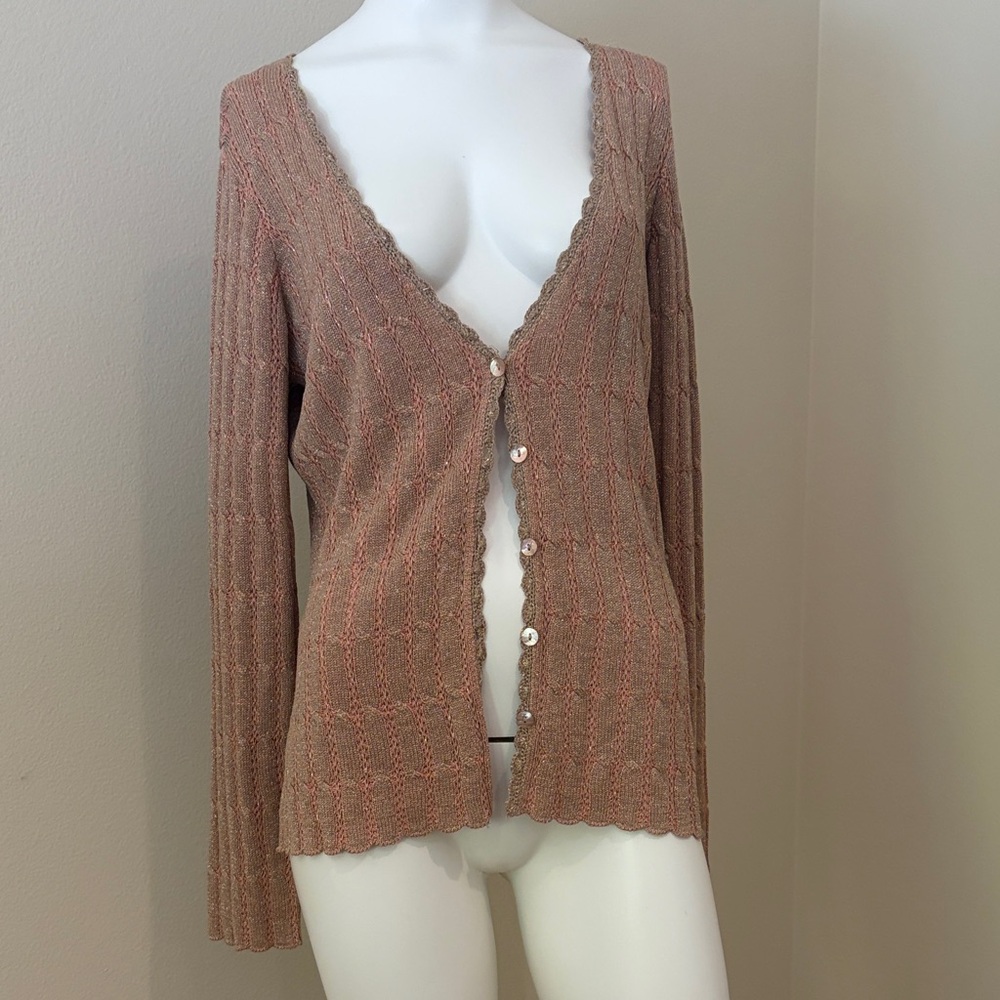 Vintage V-Neck Cardigan in Mauve